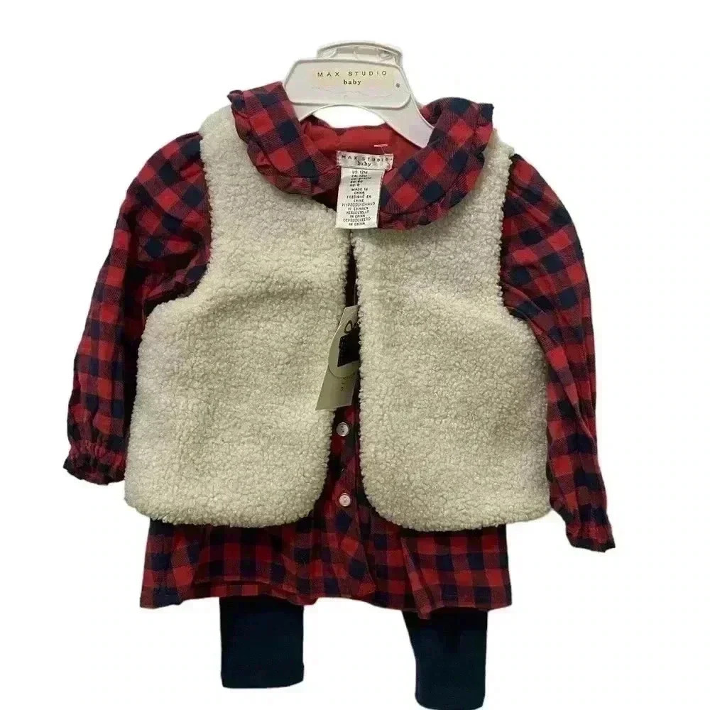 New Max Studio Baby Three Piece Outfit 12 Months